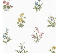 Norwall Salem 32.7' x 20.5" Floral Toile Textured Wallpaper in Red and Blue
