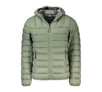 Norway 1963 Men's Hooded Long-Sleeved Jacket with Contrasting Details and Applique Logo - Green - 3XL