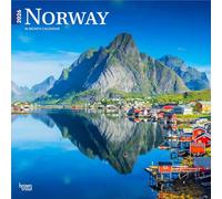 Norway | 2026 12 x 24 Inch (Hanging) Monthly Square Wall Calendar | Plastic-Free | BrownTrout | Travel Europe Scandinavian Fjords