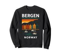Norway Bergen Bryggen Norwegian Architecture Oslo Retro Sweatshirt