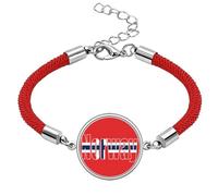 Norway Country Flag Name Art Deco Fashion Lucky Red String Bracelet Rope Bracelet Handmade