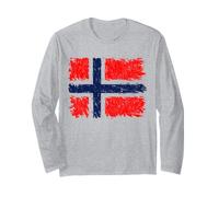 Norway Flag Disressed Pride Design Long Sleeve T-Shirt