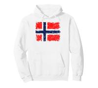Norway Flag Disressed Pride Design Pullover Hoodie
