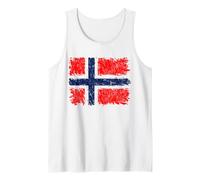Norway Flag Disressed Pride Design Tank Top