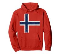 Norway Flag Distressed Norwegian Nordic Cross Pullover Hoodie