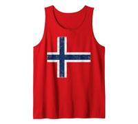 Norway Flag Distressed Norwegian Nordic Cross Tank Top