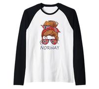 Norway Flag Gift for Women and Girls Norwegian Raglan Baseball Tee