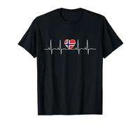 Norway Flag Heartbeat It is in my DNA Gift for Norwegians T-Shirt