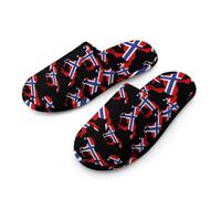 Norway Flag Horse Men's Flannel Slipper Soft Comfy House Shoes Non Slip Winter Warm Indoor Outdoor Slippers