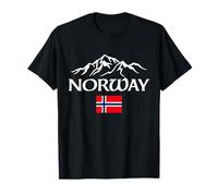 Norway Flag Mountain Vintage Scandinavian Travel Souvenir T-Shirt