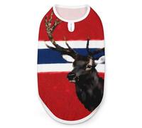 Norway Flag Norwegian Elk Dog And Cat Clothes Pet Summer Sleeveless T Shirt Basic Vest S