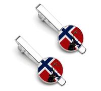 Norway Flag Norwegian Elk Silver Tie Clip Suit Accessories for Men Necktie Bar Set Pin Business Wedding