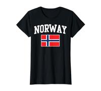 Norway Flag Norwegian Heritage Value Graphic T-Shirt, Women, Black, S