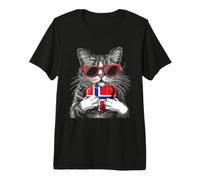 Norway Flag Norwegian Roots Cat Norwegian Pride Premium T-Shirt