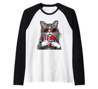 Norway Flag Norwegian Roots Cat Norwegian Pride Raglan Baseball Tee