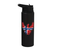 Norway Flag Phoenix Heart Norwegian Pride Norwegian Roots Stainless Steel Insulated Water Bottle