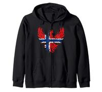 Norway Flag Phoenix Heart Norwegian Pride Norwegian Roots Zip Hoodie
