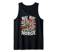 Norway Funny Viking Raccoon with Warrior Axe Nordic Longship Tank Top