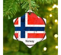 Norway Hanging Ornaments Latin America Hispanic Country European Asia Africa Flags Christmas Tree Ornament Holiday Decoration Hanging Ceramic Double Sided Ornament Pendant Gift for Him Her
