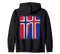 Norway Iceland Half Flag Norwegian Icelandic Jersey Zip Hoodie