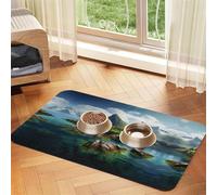 Norway Islands Absorbent Leather Pet Tablecloth Non-Slip Dining Pad For Puppy Kitten Food Water Bowls