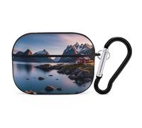 Norway Islands AirPods Pro Case Cover with Keychain Ring PC Hard Shell Protective Case for AirPods Pro 2nd for Women Men Generation Easy Open Full Drop Protection Cover Black-Style