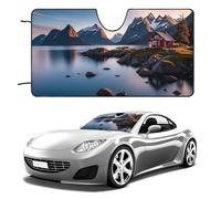 Norway Islands Car Windshield Sun Shade Keep Car Interior Cool 55"x30" Folding Front Window Sun Shade, Heat Shield for SUV, Truck, Blocks UV