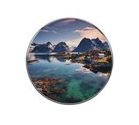 Norway Islands Customizable Refrigerator Magnets, Strong Magnetic Fridge Stickers, Funny Round Decorative Fridge Magnets for Home Kitchen, Whiteboard, Locker, and Office