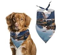 Norway Islands Dog Bandana Triangle Dog Scarf Washable Polyester Dog Bibs Cute Pet Bandana for Medium Large Dogs Puppy and Cats