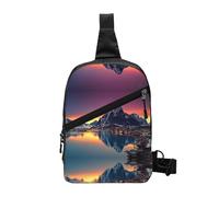 Norway Islands Foldable Sport Sling Bag,Lightweight Crossbody Chest Pack with Multiple Pockets,Water-Resistant Polyester Fabric,Compact Travel Daypack