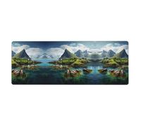 Norway Islands Keyboard and Mouse Pad, Extra Large Desk Cover, Spill Resistance Mat for Smooth Tracking