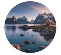 Norway Islands Personalized Jigsaw Puzzles, 195Pcs Custom Wooden Jigsaw Puzzle Round Puzzle Gift Adult