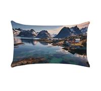 Norway Islands Pillow Cover 12x20 Inch, Soft Plush Pillowcases Rectangle Decorative Throw Pillow Case with Hidden Zipper Cushion Cover for Couch, Bed, Car, Home Decor