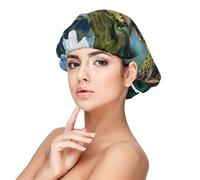 Norway Islands Print Adult's Satin Sleeping Cap, Maintain Hairstyle, and Ensure Comfortable Sleep, 13 inches Black, Black, One size