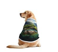 Norway Islands Print Dog Shirts for Pet, Soft Breathable Vest Lightweight Stretchy Pet T-Shirt for Medium Dog