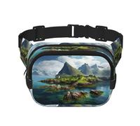 Norway Islands Print Fanny Pack for Women Men Waist Bag with Adjustable Strap for Travel Hiking Cycling