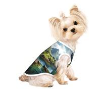Norway Islands Print Lightweight Dog Vest, Cat Sleeveless Shirt, Breathable Mesh Design for Summer Walking and Play