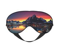 Norway Islands Print Sleep Mask Silk Eye Cover Soft Satin Blindfold Elastic Strap Night Eyeshade Travel Nap for Women Men