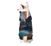 Norway Islands Printed Dog Hoodie Soft Dog Sweatshirt Cute Cat Dog Clothes for Small Dogs Kitten Puppy, 2XL