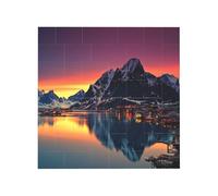 Norway Islands Printed Square Jigsaw Puzzle 12.8x12.8 CM, Puzzle Challenging Game for Adults Gifts, Family Fun Decorative Wall Decor