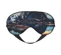 Norway Islands Printing Sleep Mask for Women Men Double-Sided Print Soft Silk Eye Masks Eye Sleep Shade Cover