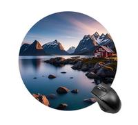Norway Islands Round Mouse Pad Smooth Glide Gaming Mousepad Extra Density Portable Comfortable Mouse Mat for Desk, Home, Office 7.8x7.8 Inches