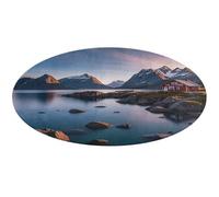 Norway Islands Round Rug Soft Absorbent Bath Mat Entryway Anti Slip Rugs Farmhouse Front Back Door Mat 60 * 60cm for Bedroom Living Room Home Decorative