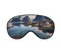 Norway Islands Sleep Mask,Adjustable Strap Sleeping Mask, Complete Light Blocking Sleep Shade Cover,Soft Breathable Comfortable Blindfold for Women and Men