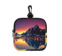 Norway Islands Square Zipper Pouch with All-Over Print,Waterproof Small Organizer Bag, Lightweight Durable for Coins,Cards, Keys for Travel Daily Use