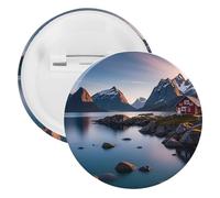 Norway Islands Tinplate Badge Personalized Round Brooch Large Craft Button Suitable for Teachers, Nurses, Doctors, Staff, Party Gift Accessories, 20pcs, Plastic, plastics