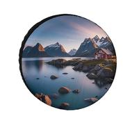 Norway Islands Tire Covers Waterproof Anti UV Tire Cover 26inch Single Axle Wheel Covers for RV Truck SUV Trailer Universal for All Seasons