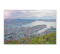 Norway Jigsaw Puzzle 1000 Piece Norway Bergen Puzzle Game Artwork Travel Souvenir 38x26CM