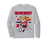 Norway Kid Goal Cartoon Norway Flag for Kids Long Sleeve T-Shirt