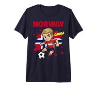 Norway Kid Goal Cartoon Norway Flag for Kids Premium T-Shirt